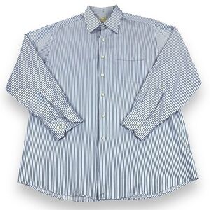 Tommy Bahama Shirt Mens Size 16 32-33 Blue Pinstripe Long Sleeve Button Down‎
